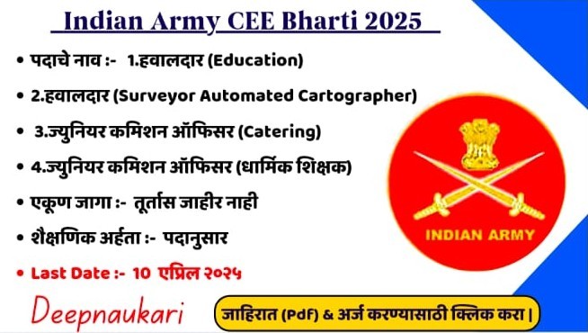 Indian Army CEE Bharti 2025