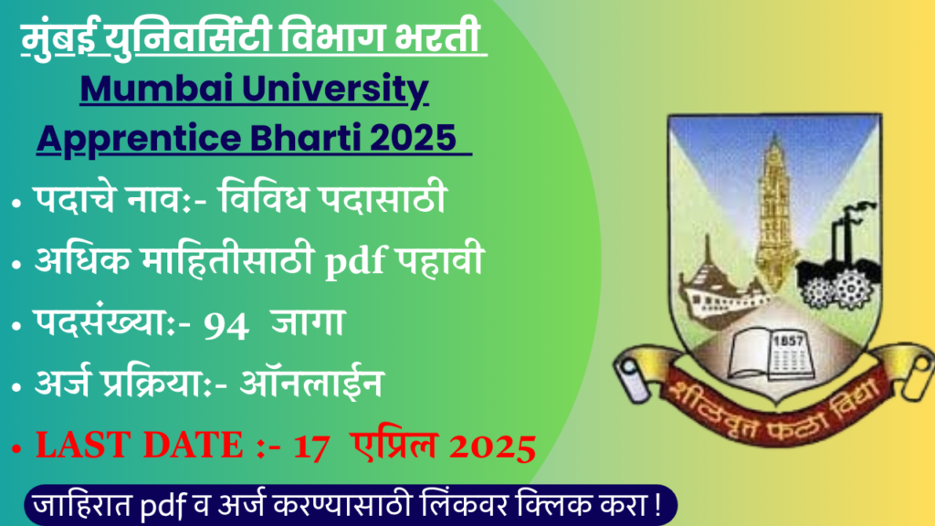 Mumbai University Apprentice Bharti 2025  