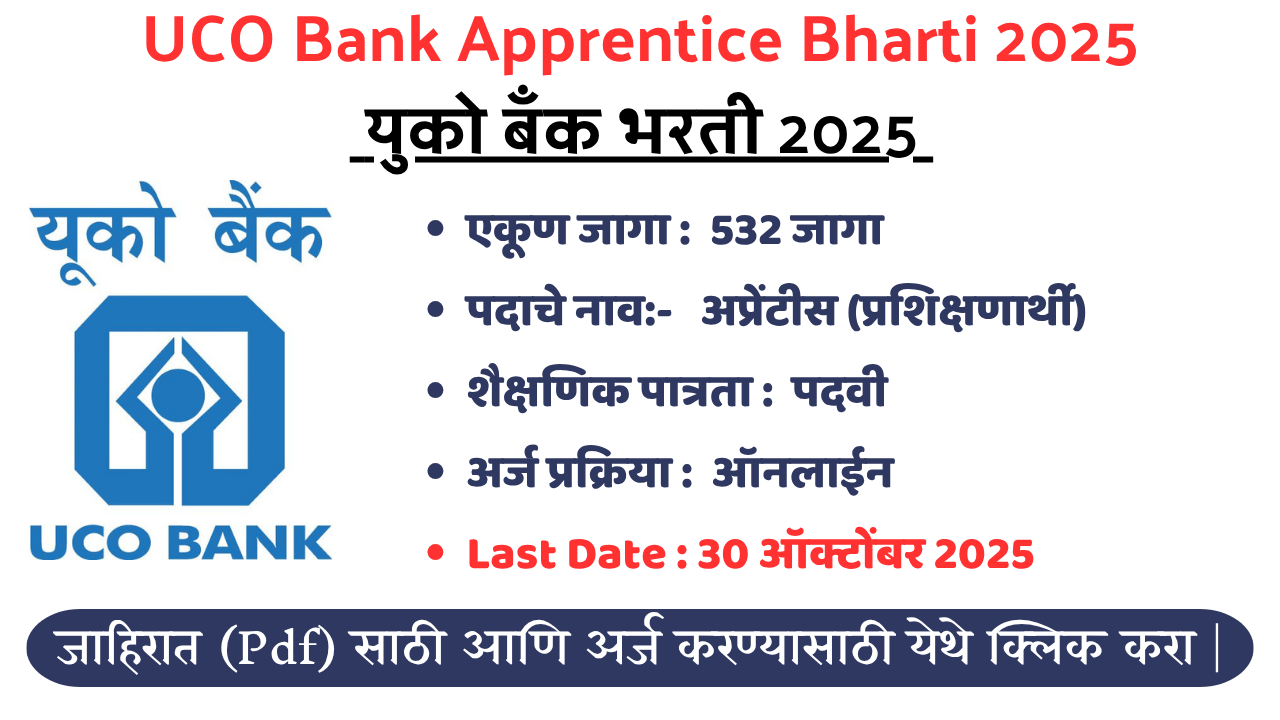 UCO Bank Apprentice Bharti 2025
